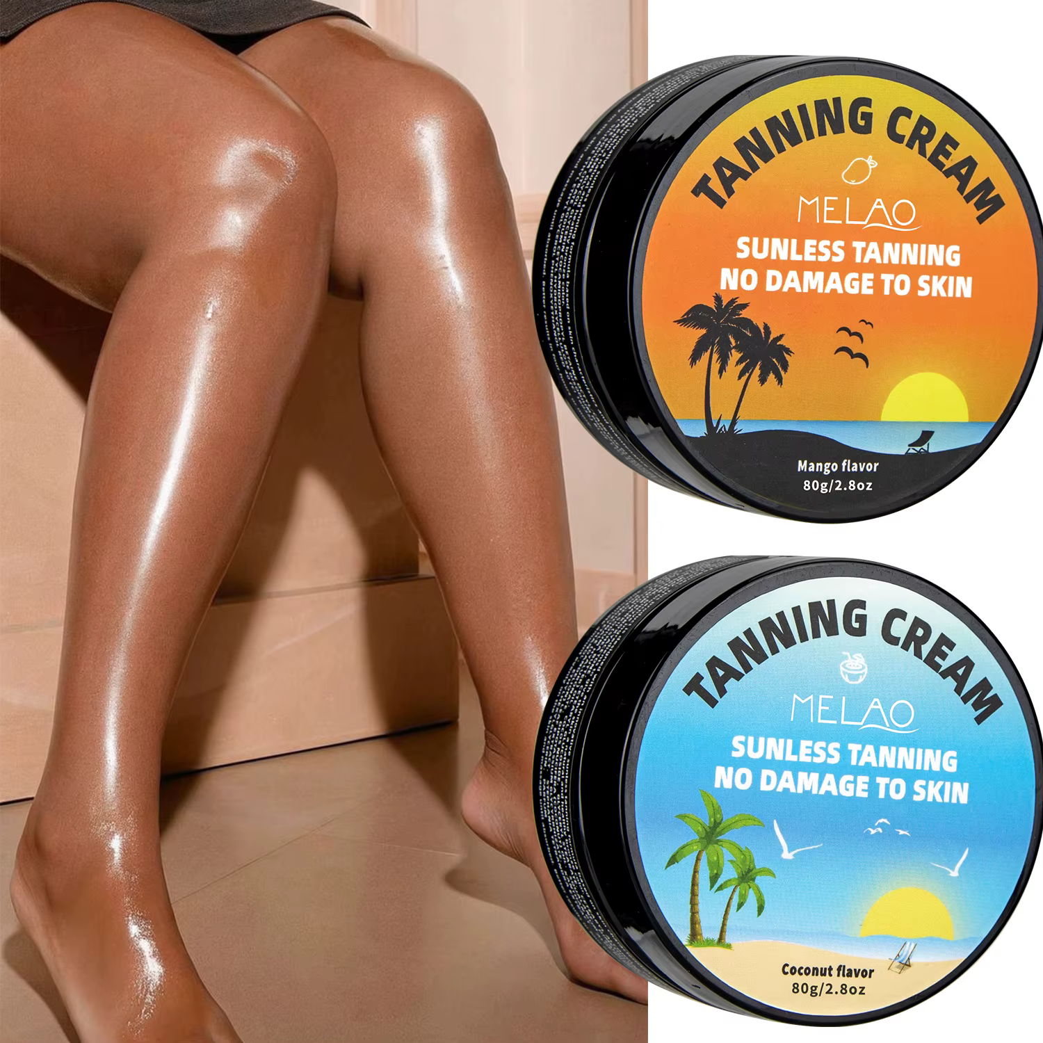 MELAO Crème autobronzante sans soleil pour le corps