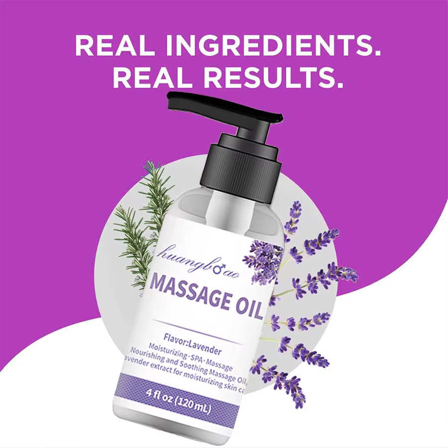 Huile de massage à la lavande pour les muscles apaisants