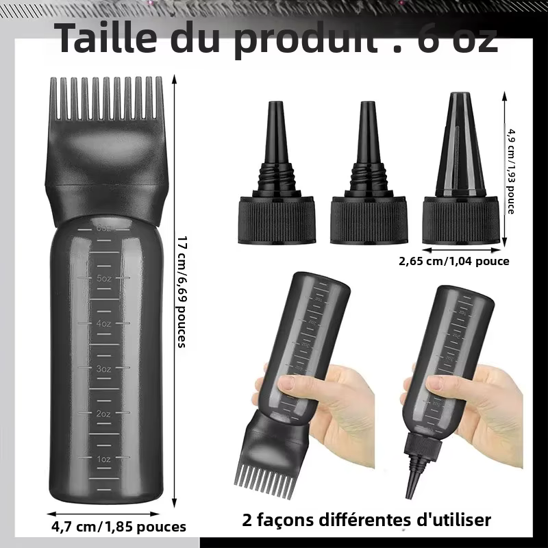 Bouteille d'application d'huile capillaire