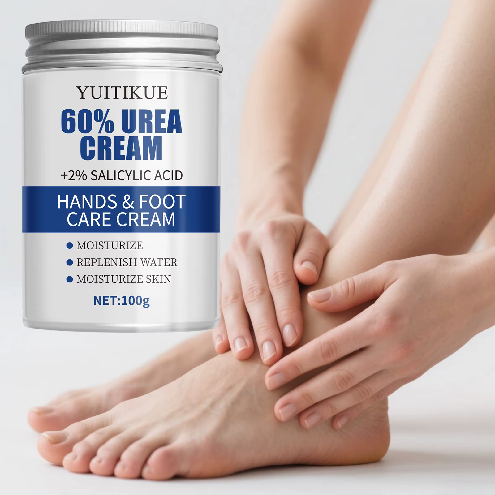 YUITIKUE Crème pour les pieds à l'urée 60 % 100 g - Réparation du talon craquelé en 2 semaines