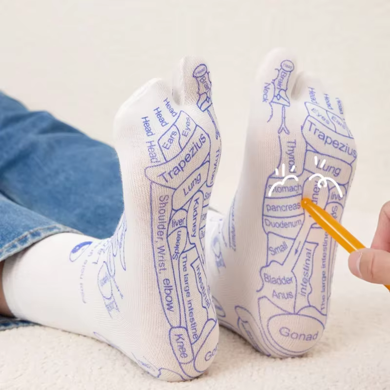 Massage soulage les pieds fatigués chaussettes acupression masseur