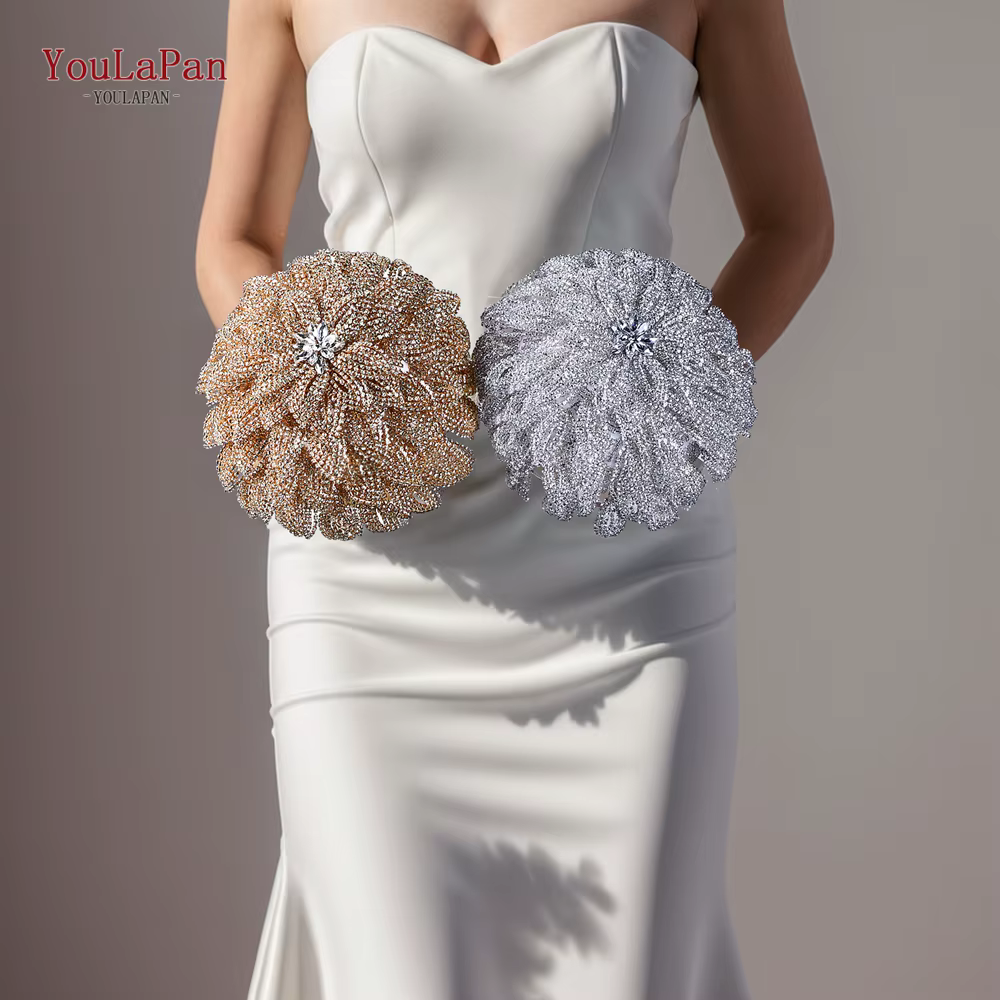 YouLasaupoudrer-Bouquet de Mariage pour Patients Demoiselle d'Honneur, Fait à la Main, Rond, Déterminer la Fleur, Luxe, Plats en Pierre de Kirchin, Tenant des Fleurs, Nouveau-nés 01