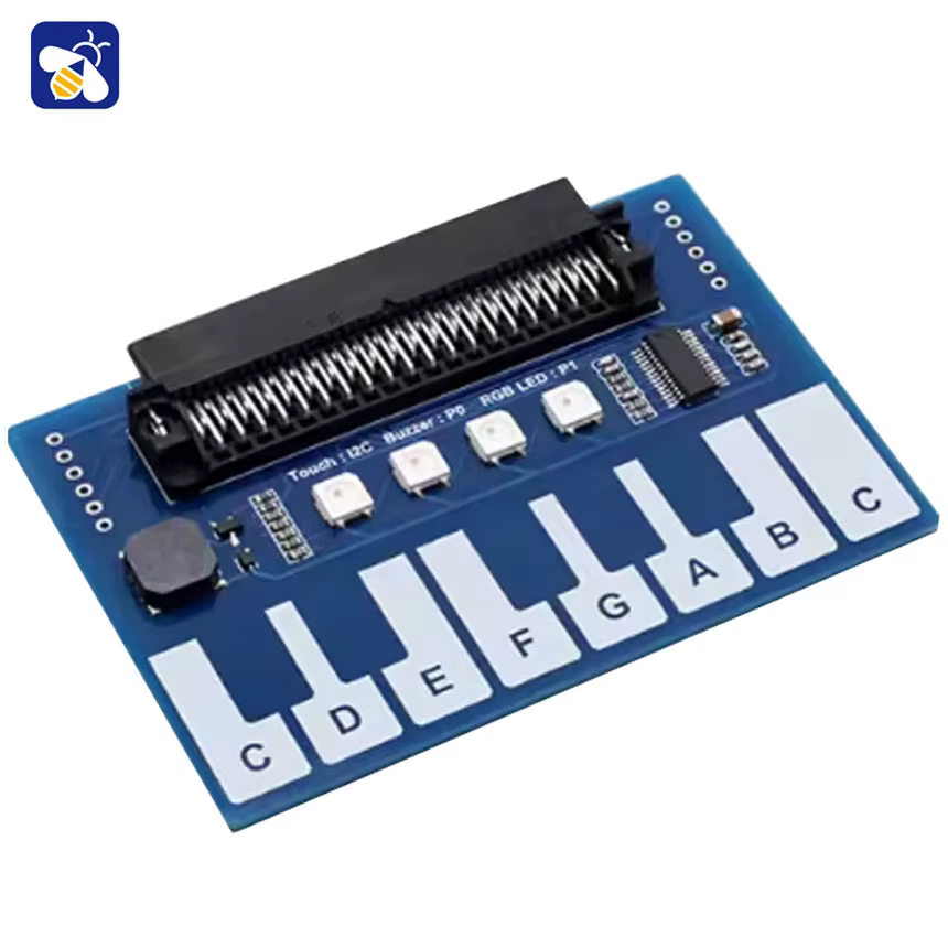 Carte d'extension Micro:bit, Mini carte d'extension de musique pour Piano, lumières colorées Cool/buzzer/clavier, Communication d'interface I2C