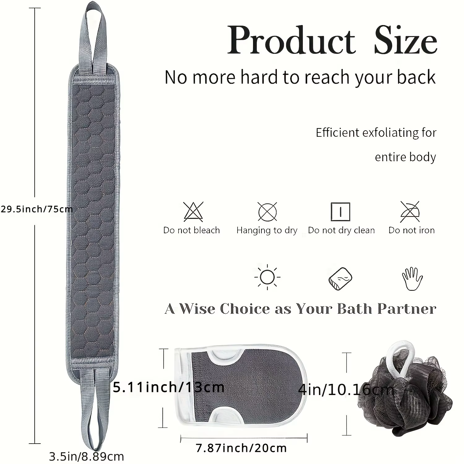 Ensemble d'épurateur corporel exfoliant – comprend un épurateur de dos