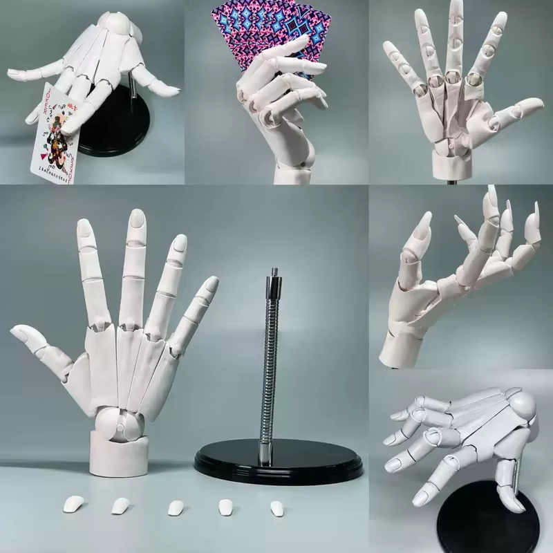 Ensemble de modèles de main articulée à l'échelle 1/1, mains articulées anatomiques exactes gauche et droite pour les figurines d'anime de référence de dessin artistique
