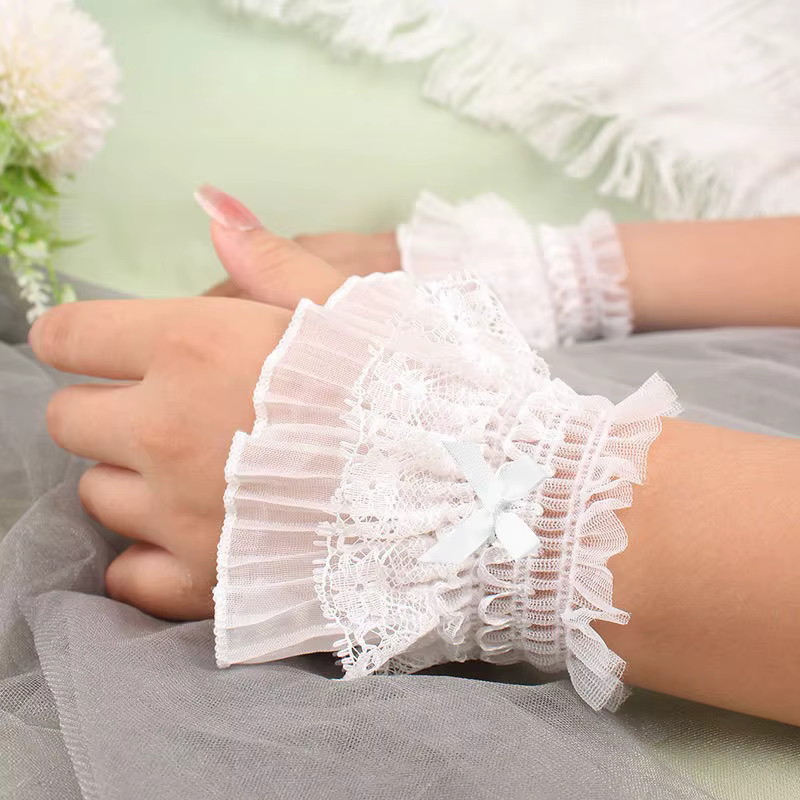 Poignets gothiques Lolita pour femmes et filles, accessoires de Cosplay de demoiselle d'honneur avec nœud papillon, fête