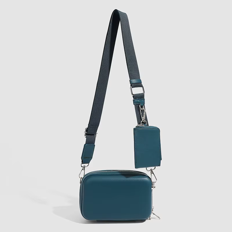 Sac à bandoulière rigide unisexe, sac à bandoulière noir, mode décontractée, évaluation de voyage, passeport et portefeuille