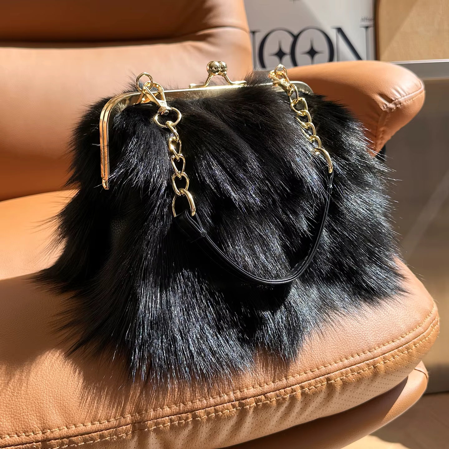 Sacs à main en vraie fourrure pour femmes, sac de luxe en fourrure de renard, sac à main en fourrure, sac de soirée en cuir véritable, sac à bandoulière en fourrure naturelle
