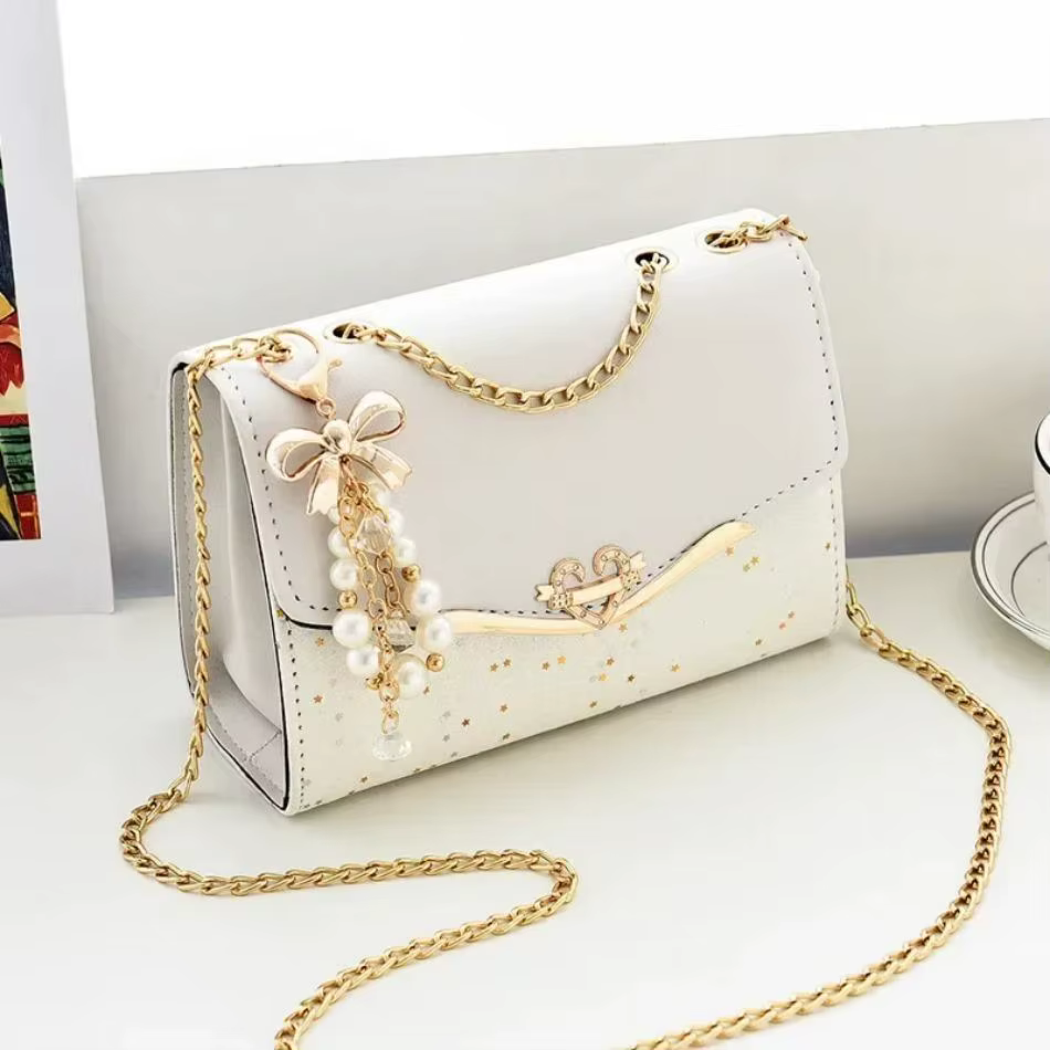 Pochette dames sac à main en cuir PU avec pendentif gland sac de messager de mode femmes à la mode paillettes sacs à bandoulière simples