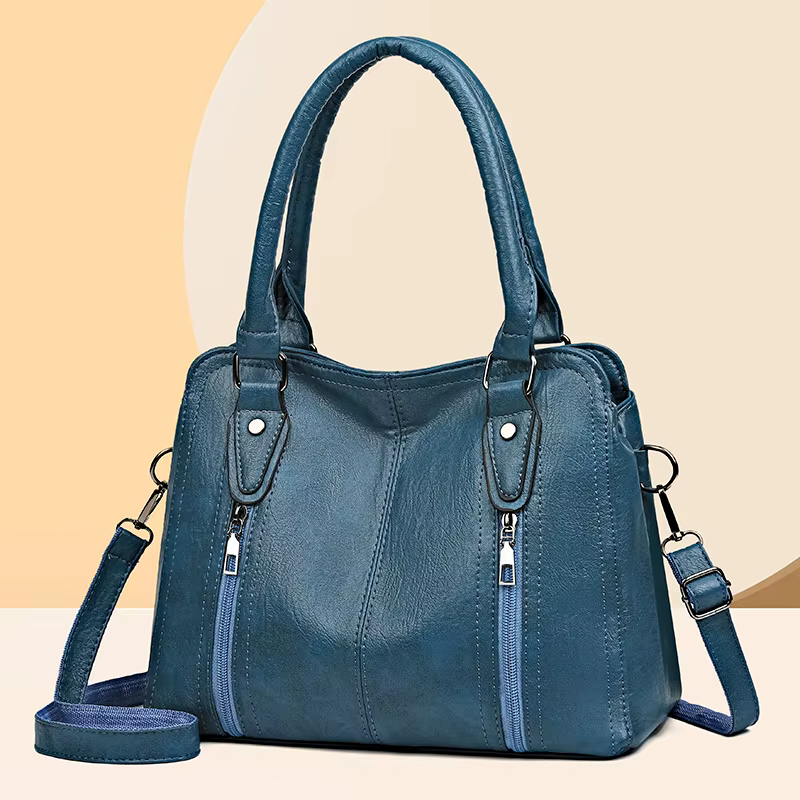Sacs à main en cuir souple pour femmes, sac fourre-tout initié vintage, sac à main de grande capacité pour dames, sac à main de créateur de luxe, nouveau, 2024