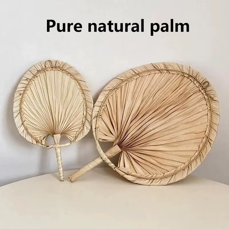 Éventail en Rotin Fait à la Main, Décoration pour Mariage, Cuir oral elu de Palmier Naturel Tissé, Décor d'Art Mural pour Ornements de Ferme