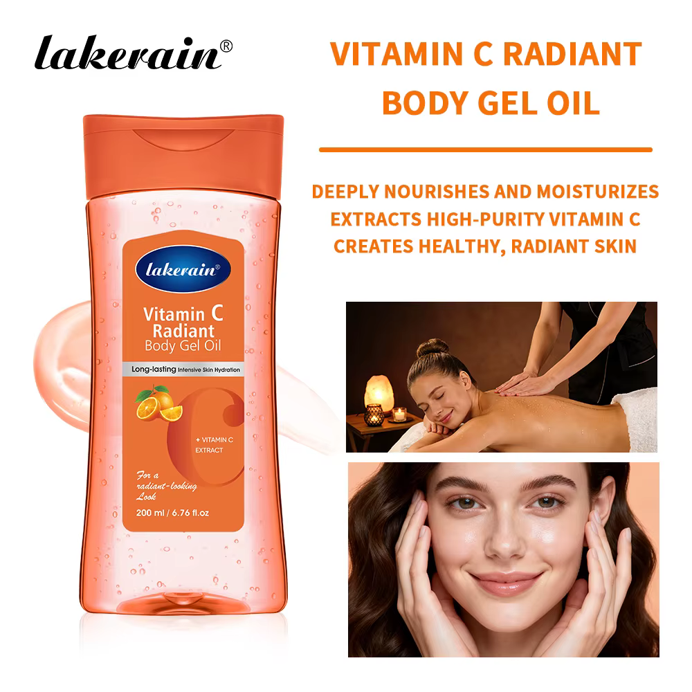 Huile Corporelle Éclatante à la Vitamine C et au Curcuma – Adoucit les Peaux Sèches