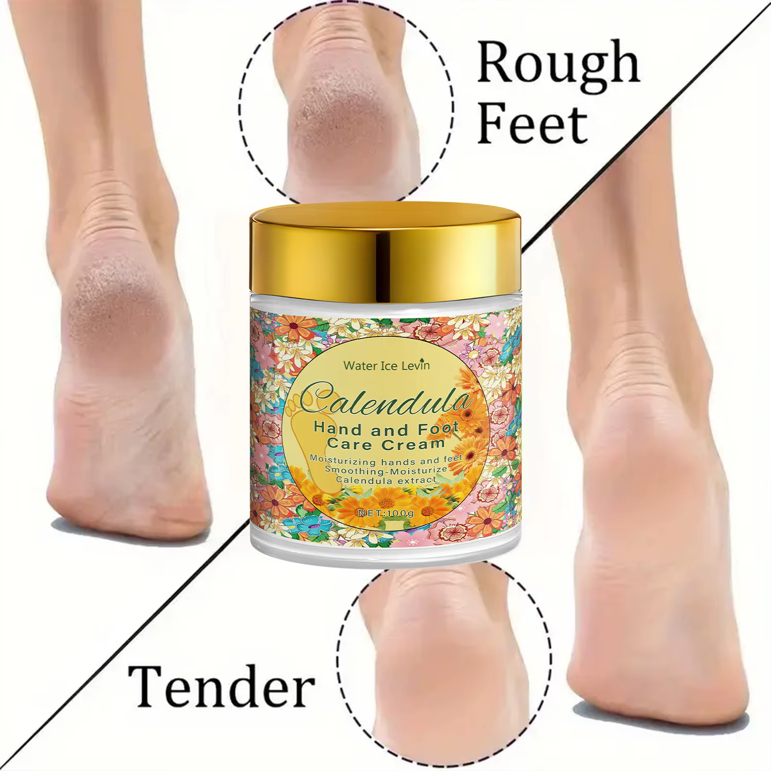Crème Mains et Pieds au Calendula et Acide Hyaluronique - Hydratation Intensive