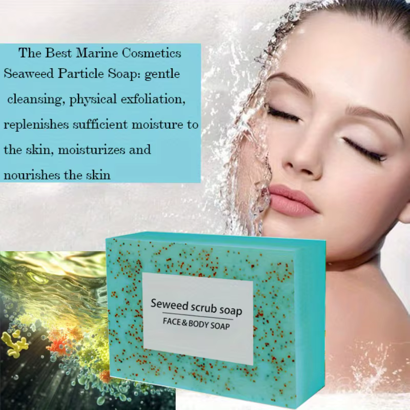 Le savon exfoliant aux algues est riche en vitamine E. Il contient de l'huile d'olive