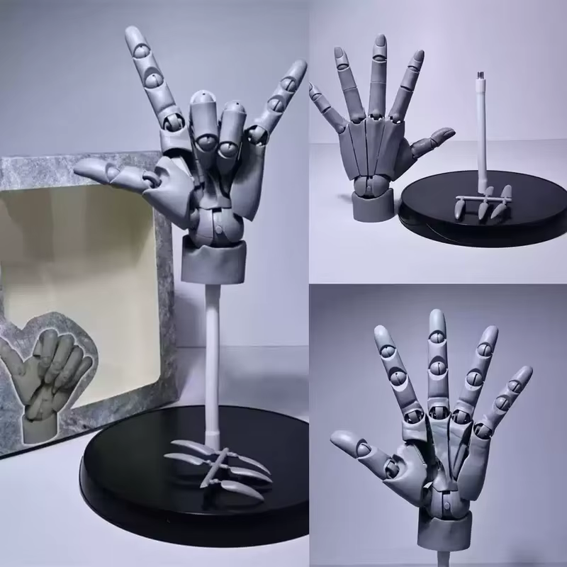 Ensemble de modèles de main articulée à l'échelle 1/1, mains articulées anatomiques exactes gauche et droite pour les figurines d'anime de référence de dessin artistique