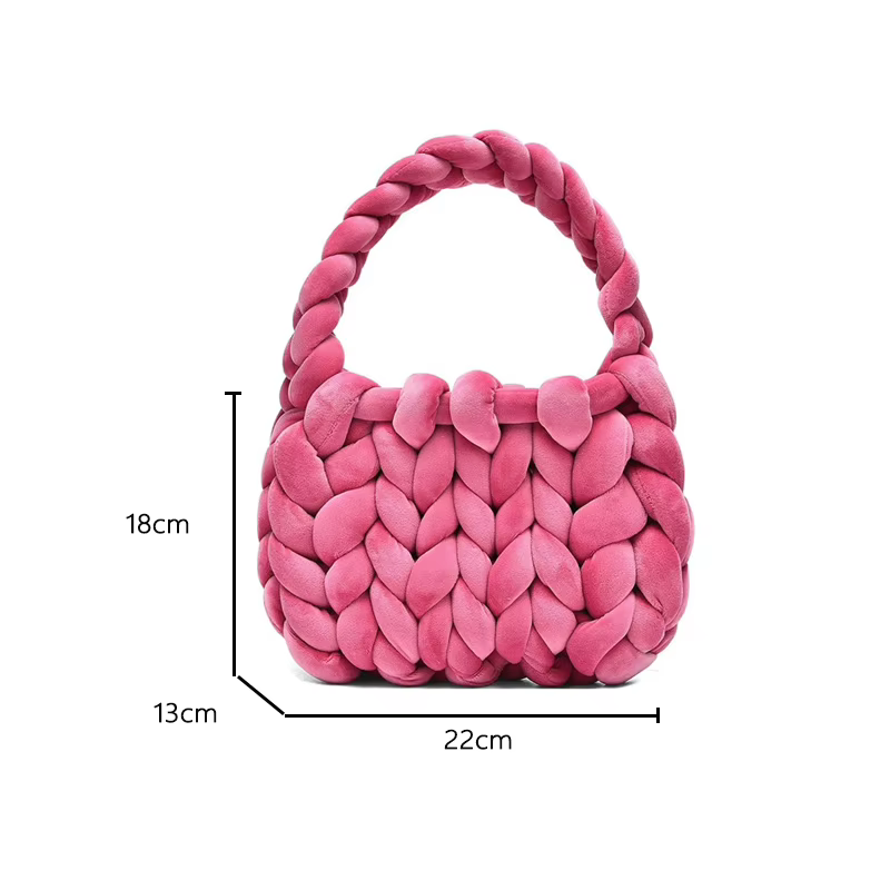 Nouveau sac en velours bricolage sac tissé à la main cristal velours noyau filé fil tissé sac à main Mailman velours sac à main nouveau