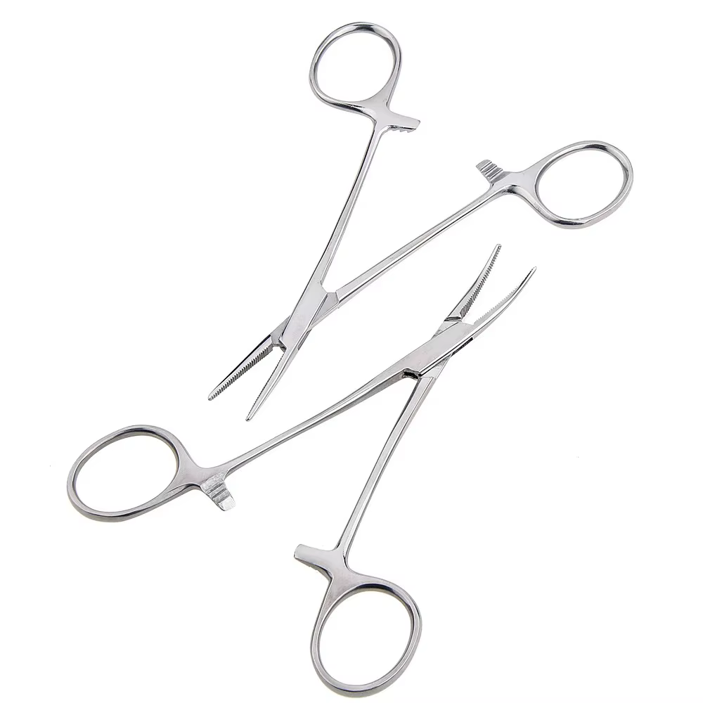 Pince hémostatique pour poils d'animaux, outil manuel 12.5 16 18cm, pince de verrouillage pour la pêche, outils d'épilation, outil de coupe à pointe incurvée/droite