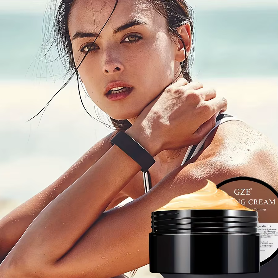 GZE été peau auto-bronzage crème sans soleil auto-bronzant pour visage corps pour lueur naturelle