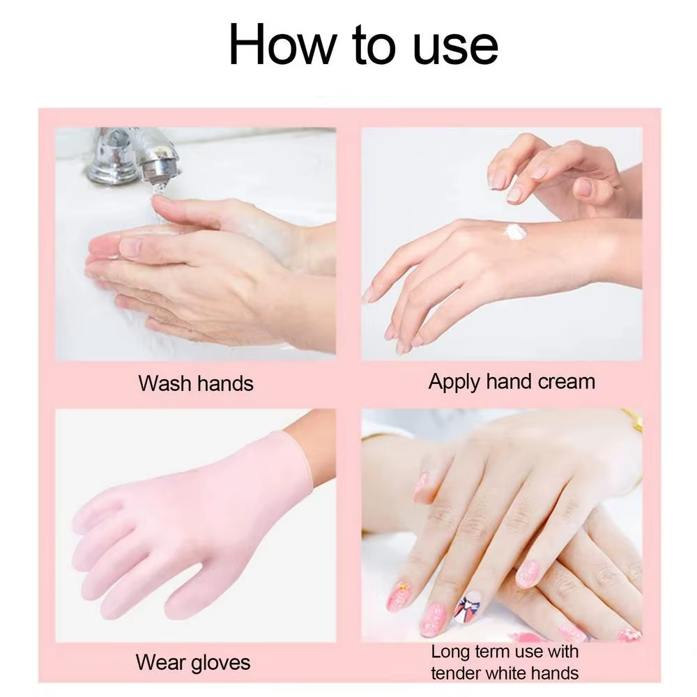 Gants de traitement des mains en silicone – Thérapie réutilisable de verrouillage de l'humidité pour une hydratation