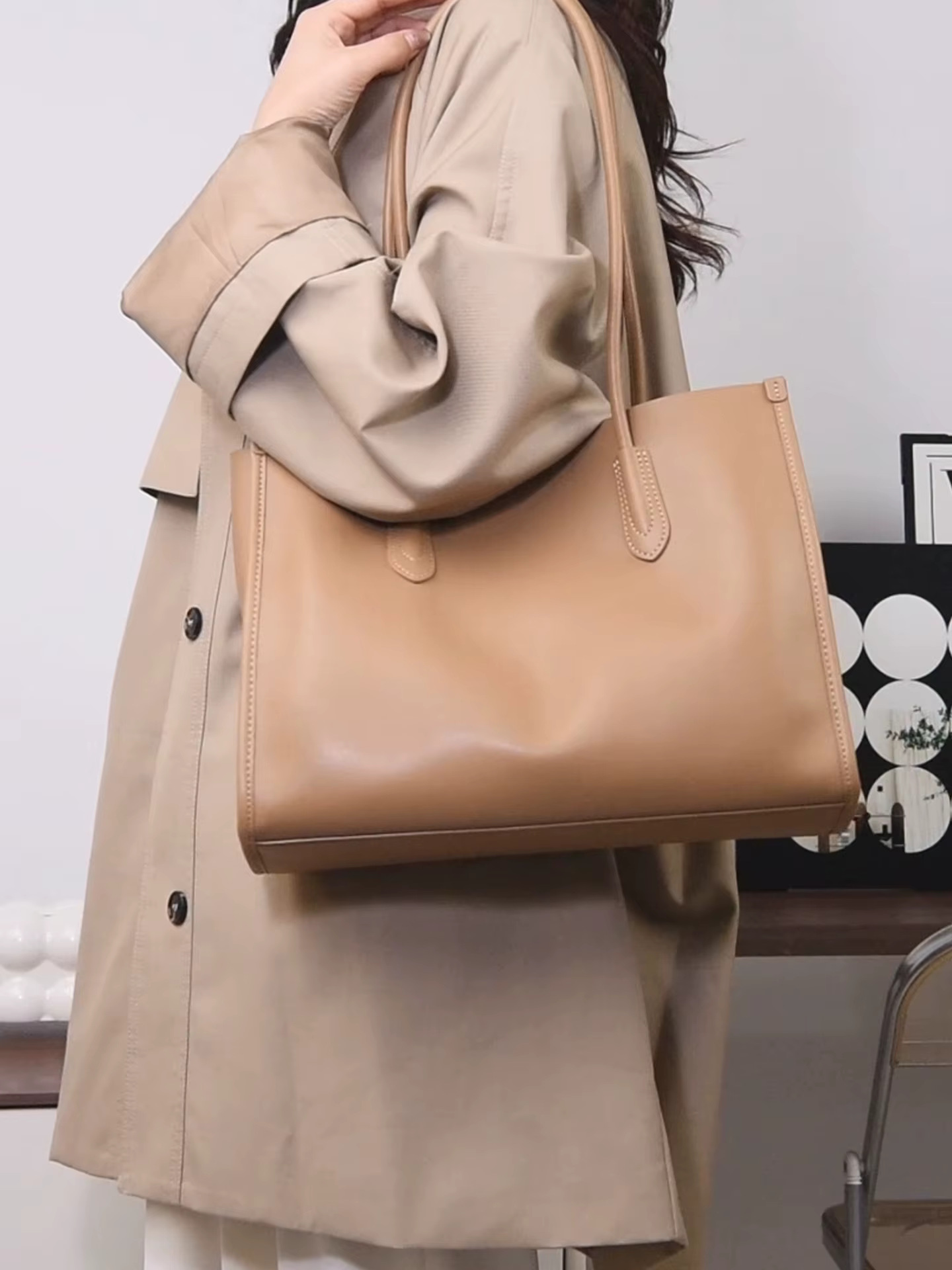 Sac à main en cuir véritable pour femme, sac bandoulière à poignée haute, sac fourre-tout haut de gamme grande capacité pour femme
