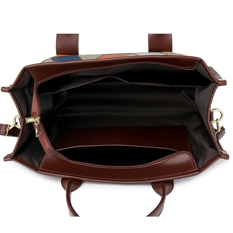 Sacs à Main de Grande Capacité en Cuir Souple pour Femme, Sac à Bandoulière Amorcé, Fourre-Tout Rétro, Cartable de Luxe, E27