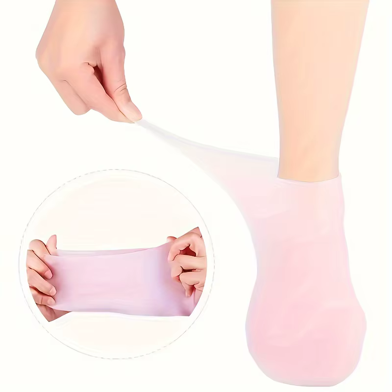 Lot de 2 chaussettes hydratantes en Gel de Silicone pour pieds secs et craquelés