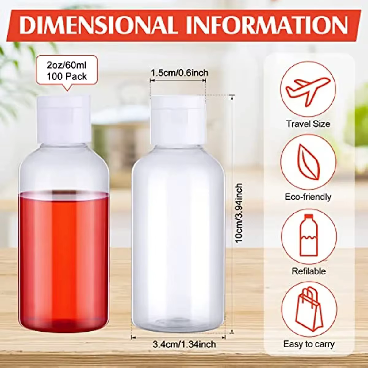 3/5/10 pièces bouteille de voyage 5ml/10ml/30ml/50ml/60ml/100ml/120ml maquillage bouteilles en plastique vides bouchon rabattable pour crème de Lotion liquide