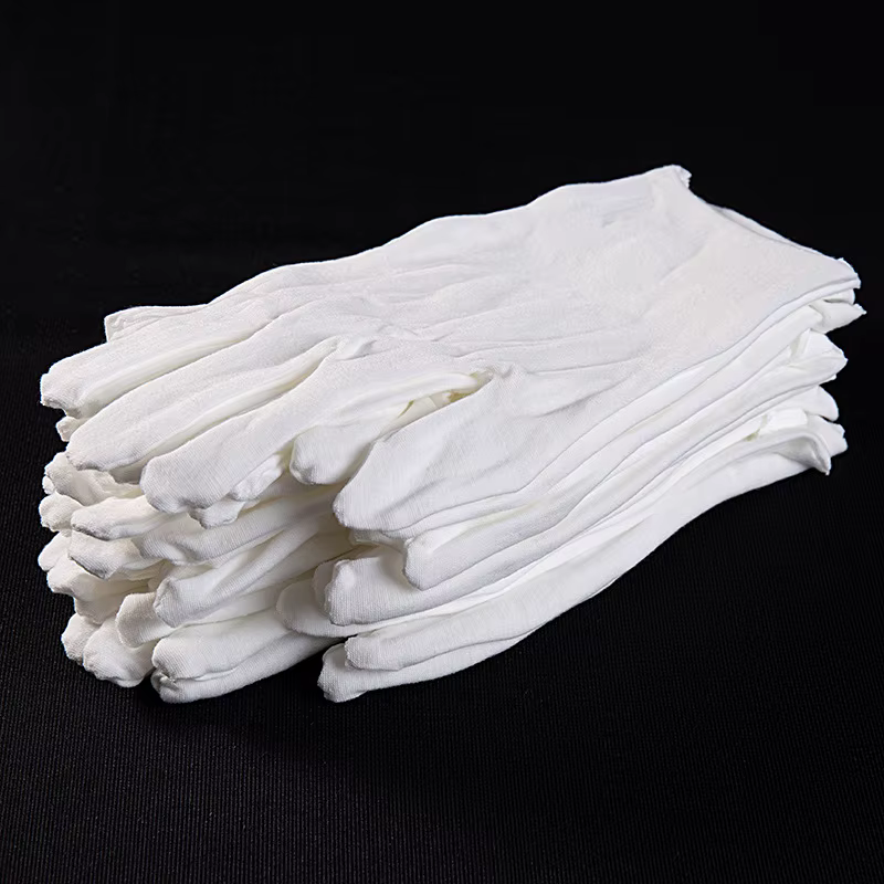 Lot de 6 gants en coton blanc pour l'eczéma et les mains sèches