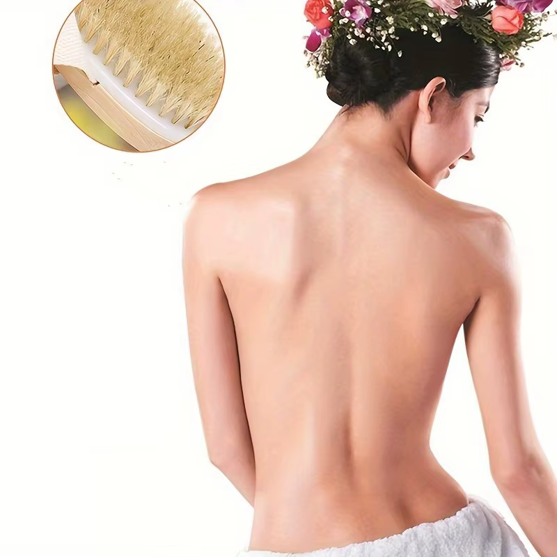 Brosse pour le corps sec avec exfolie - Poils naturelles pour un usage humide et sec | Masseur de cellulite de qualité