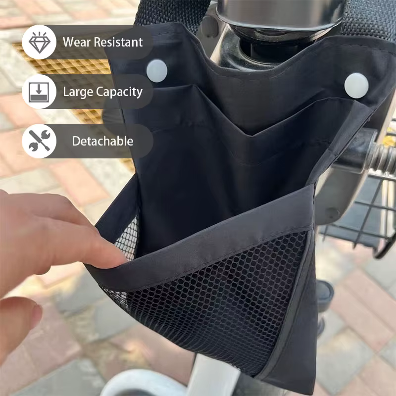Sac de rangement de vélo, panier détachable, poignée avant, poche de grande capacité, sac de téléphone portable pour moto, accessoire