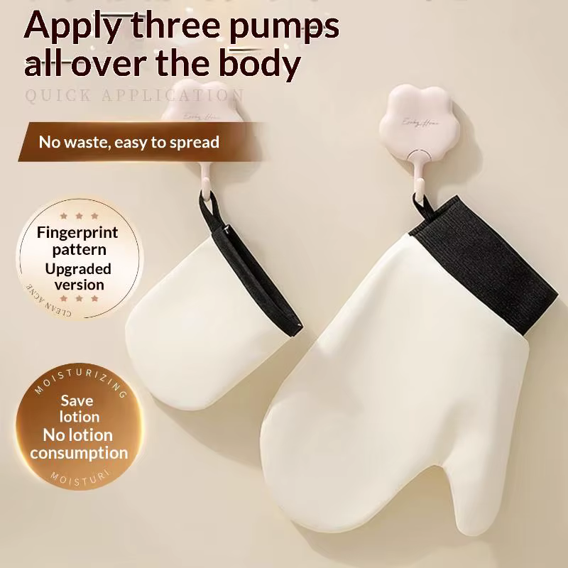 Gant applicateur de lotion auto-bronzante en cuir réutilisable