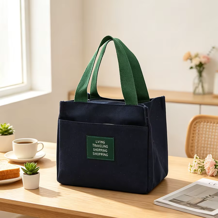 Sac en toile - Nouveau style de sac à main, boîte à lunch, porte-documents. Sac à bandoulière simple et polyvalent pour les trajets quotidiens.