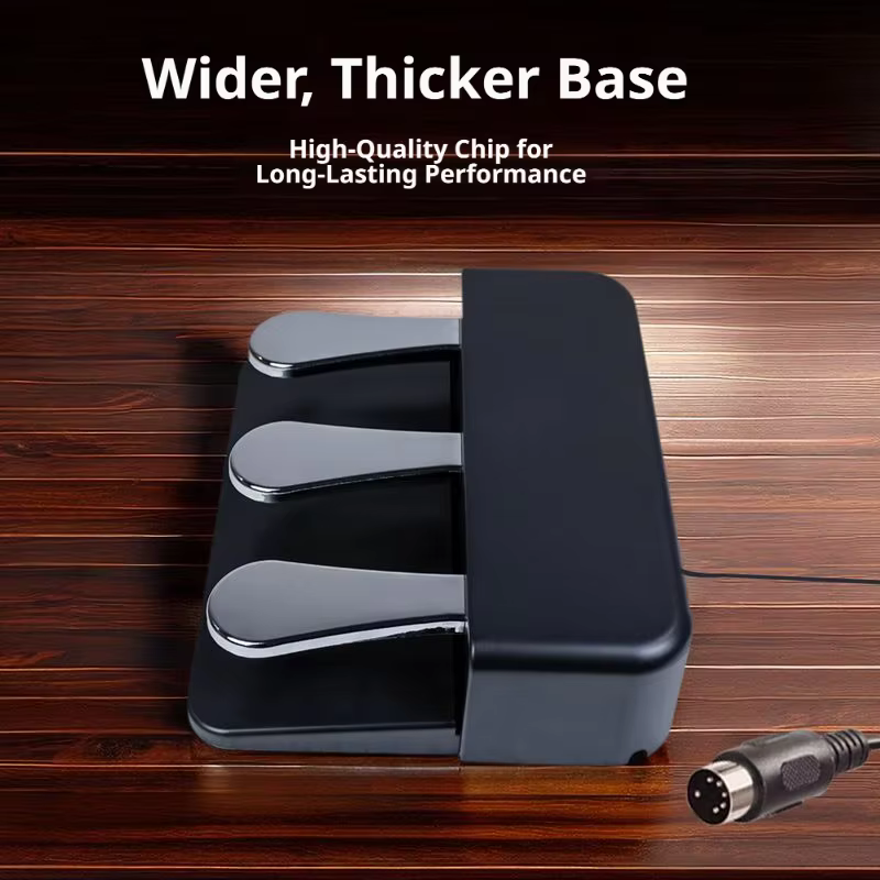 Pédale de sustain pour piano, synthétiseur électronique à trois pieds, clavier MIDI, accessoires pour pédale.