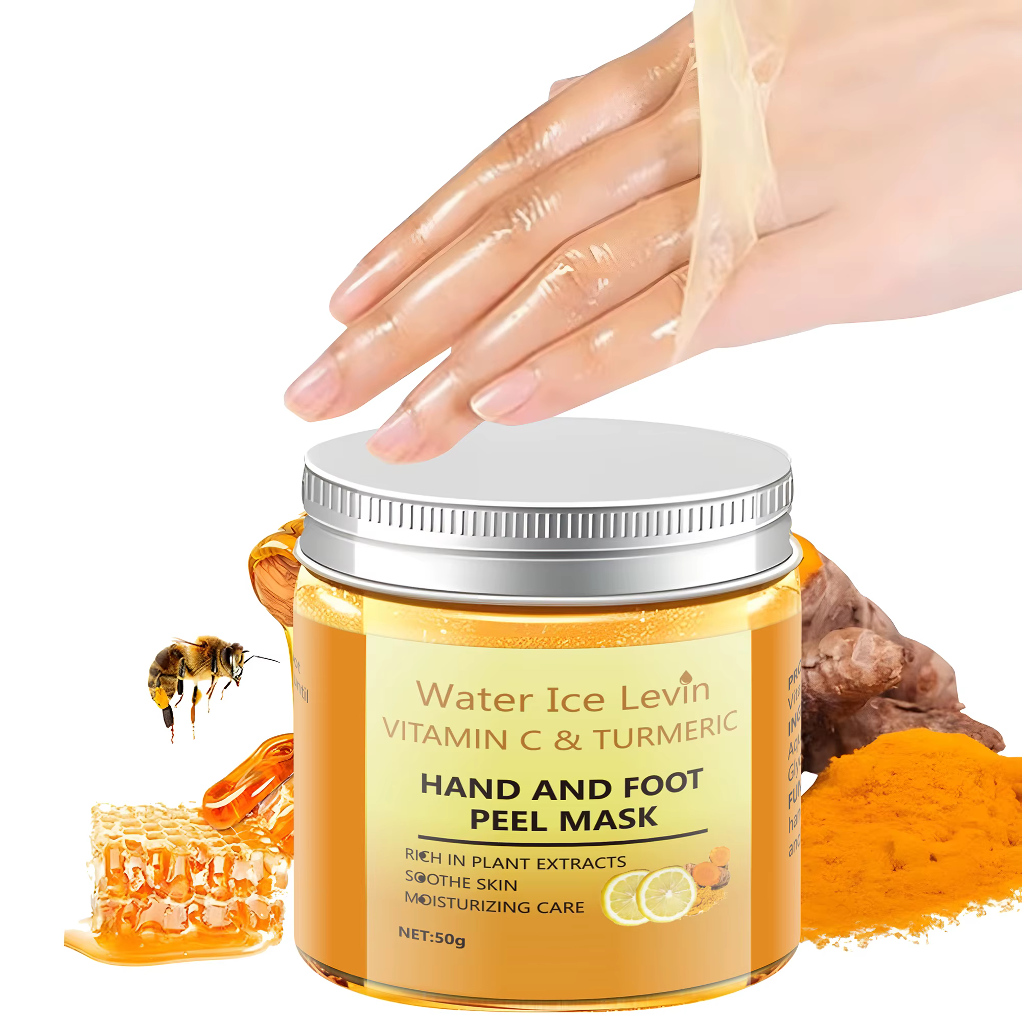 Masque pour les mains et les pieds au curcuma et à la vitamine C