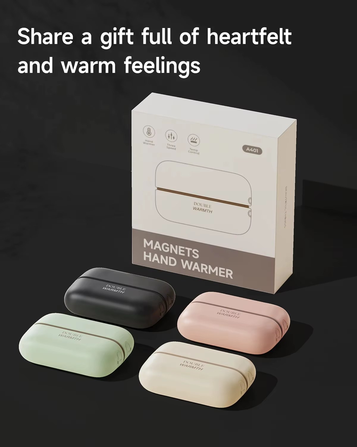 Chauffe-mains magnétique rechargeable double 6000 mAh