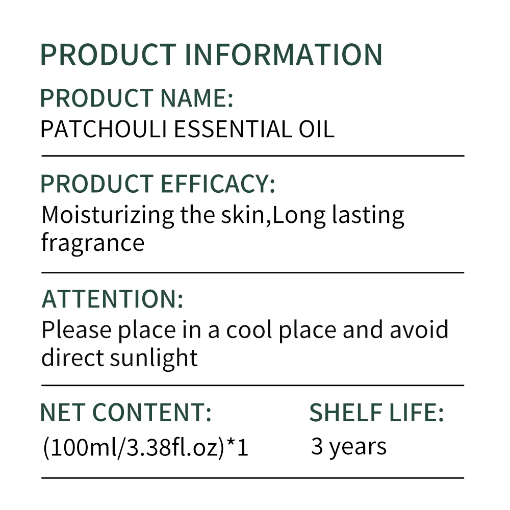 Huile essentielle de patchouli pour diffuseurs