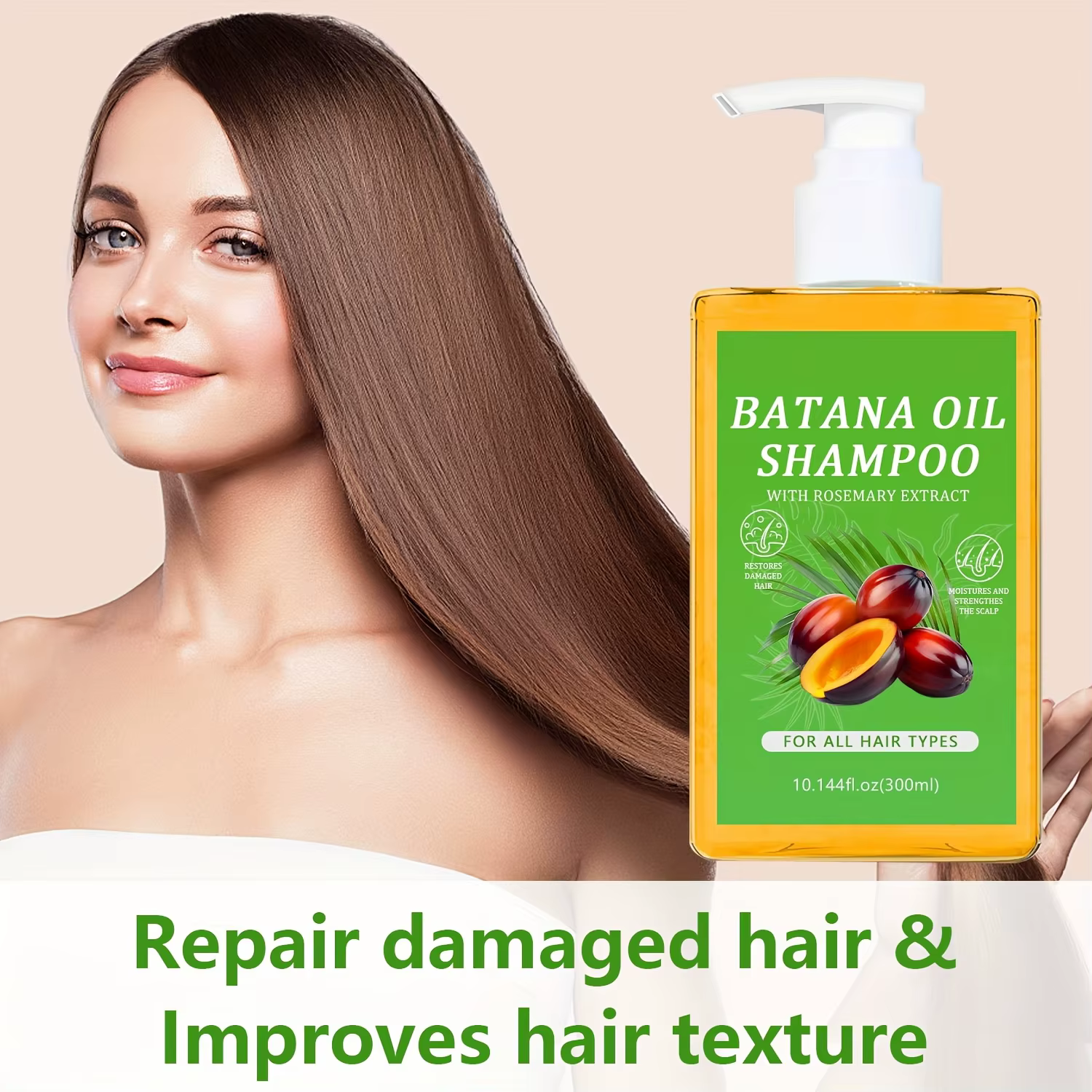 Shampoo à l'huile de Batana biologique : apaisant pour le cuir chevelu