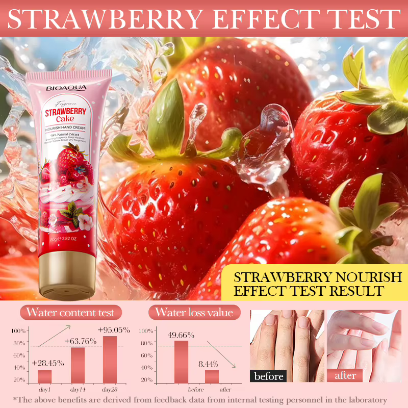 Crème pour les mains nourrissante au gâteau aux fraises 80g