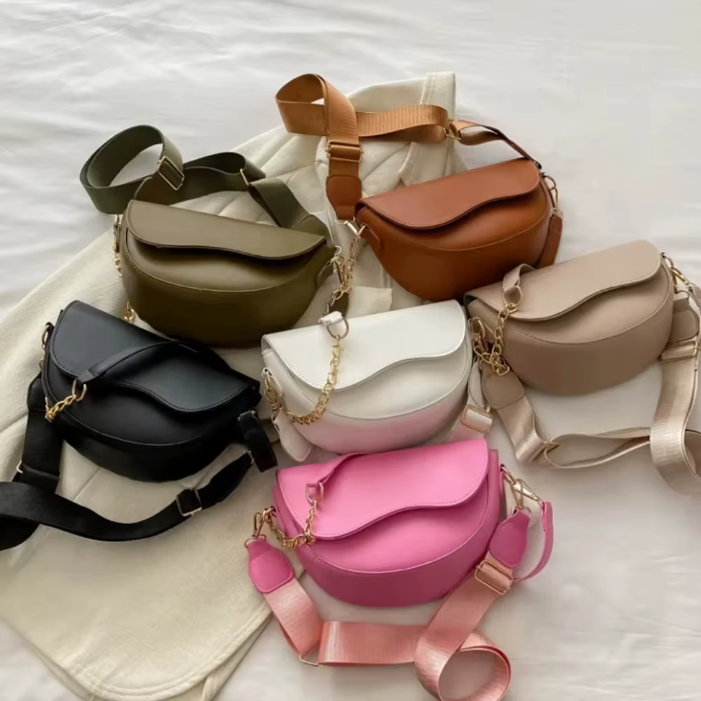 Femmes Vintage Double sangles sac à bandoulière nouvelle couleur unie Simple sac à bandoulière femmes sac de haute qualité en cuir PU sac à main sacs à main
