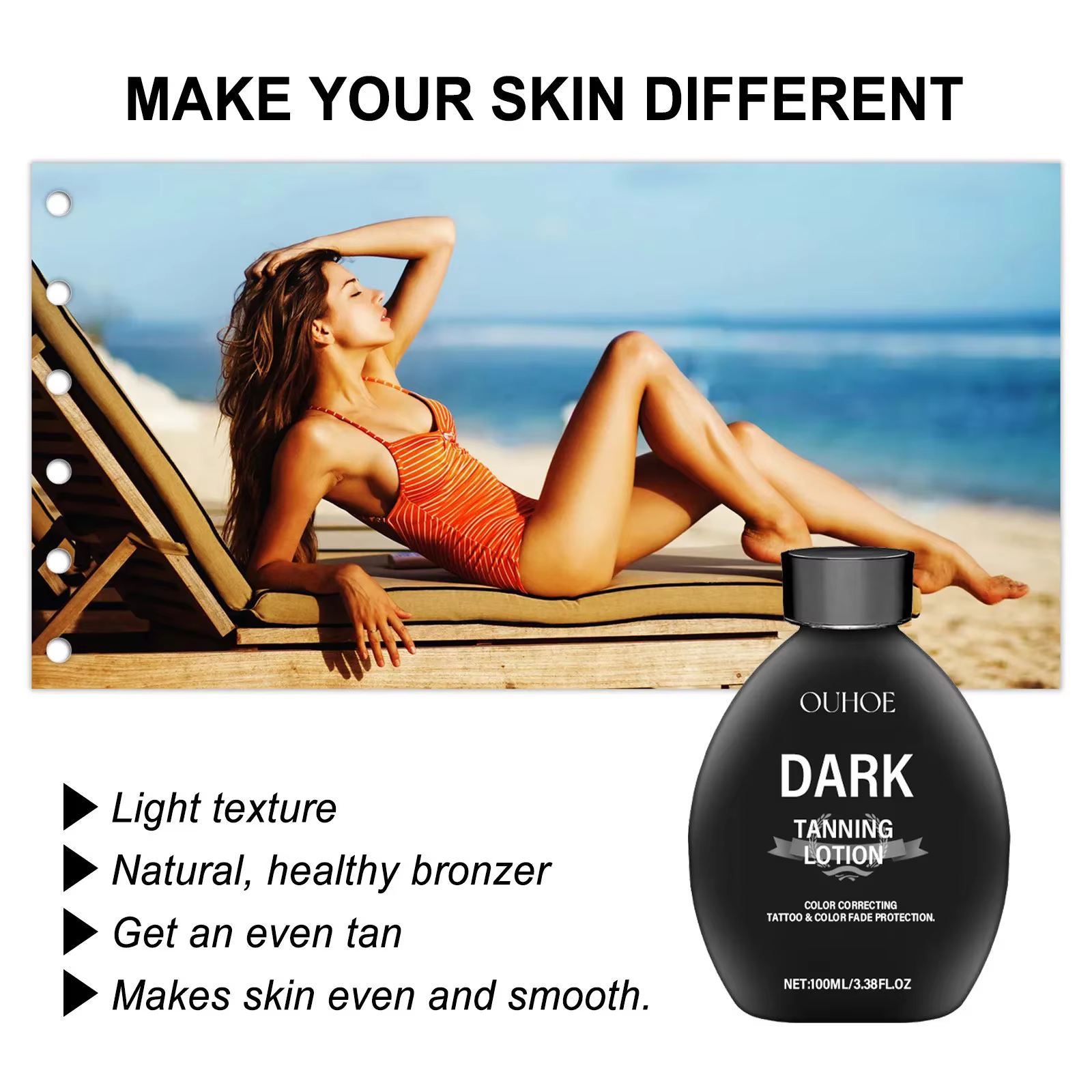 Lotion autobronzante bronzante longue durée blé foncé bronzant sans soleil pour visage corps solarium hydratant nourrir