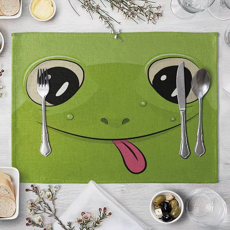 【Animal Kingdom】Set de table à thème animalier, antidérapant et résistant à la chaleur, adapté aux tables à manger pour enfants