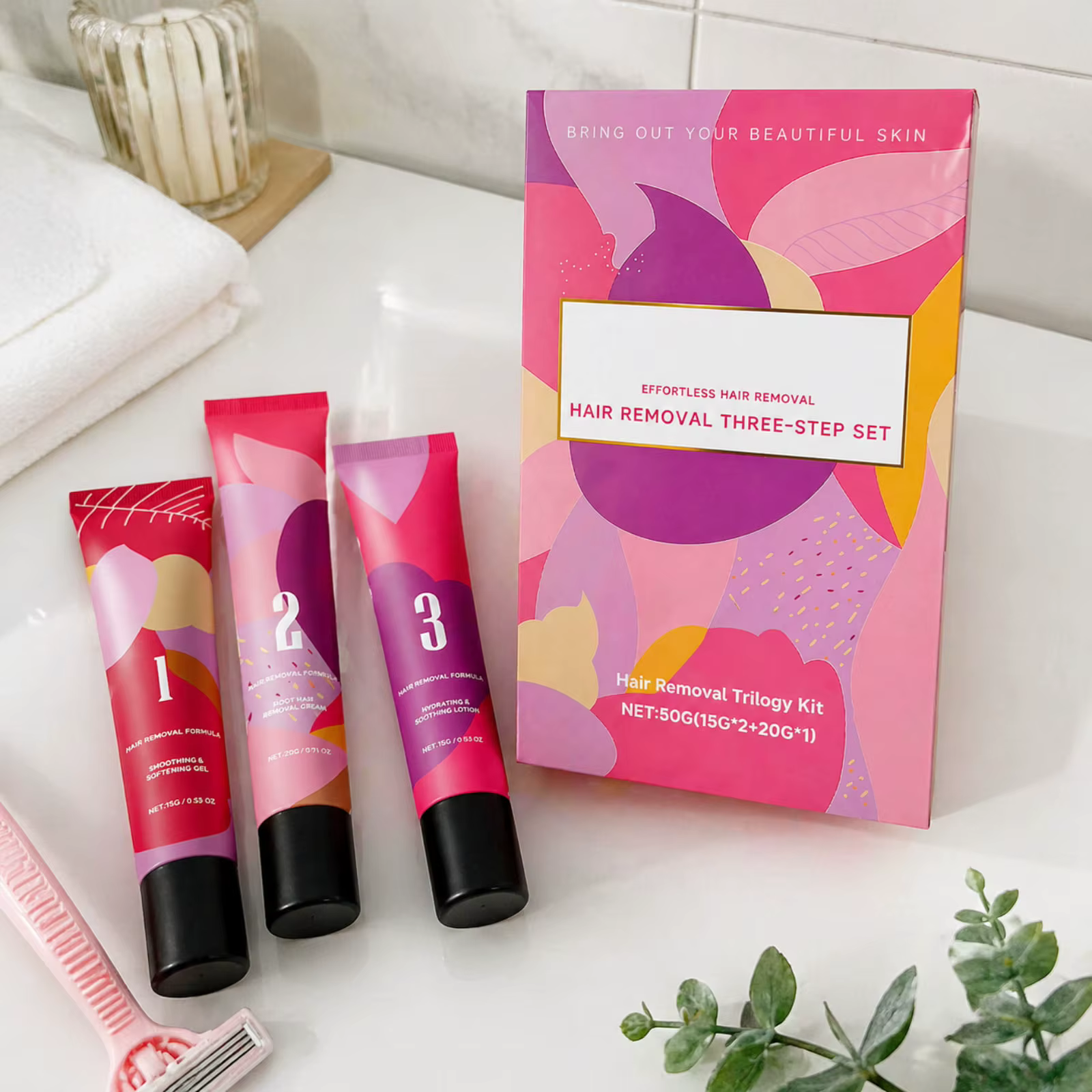 Crème dépilatoire visage pour kit trois étapes