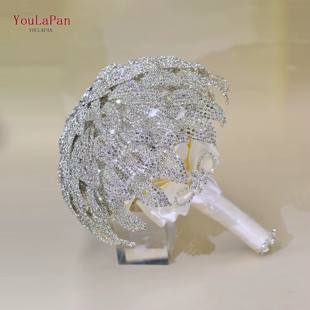 YouLasaupoudrer-Bouquet de Mariage pour Patients Demoiselle d'Honneur, Fait à la Main, Rond, Déterminer la Fleur, Luxe, Plats en Pierre de Kirchin, Tenant des Fleurs, Nouveau-nés 01