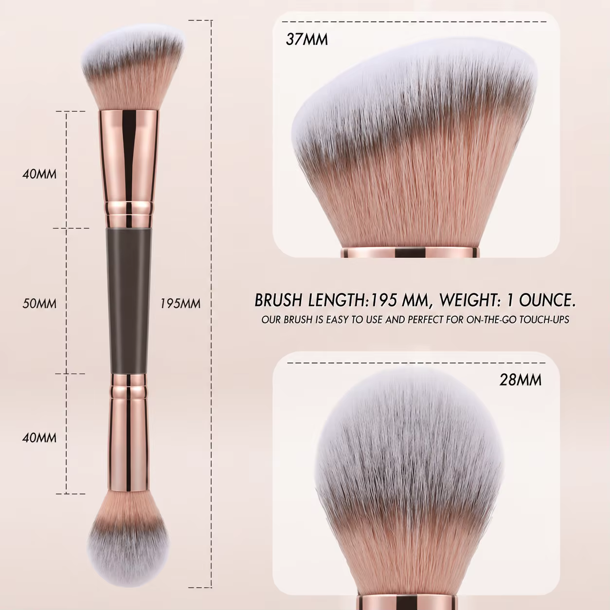 Pinceau bronzant double embout