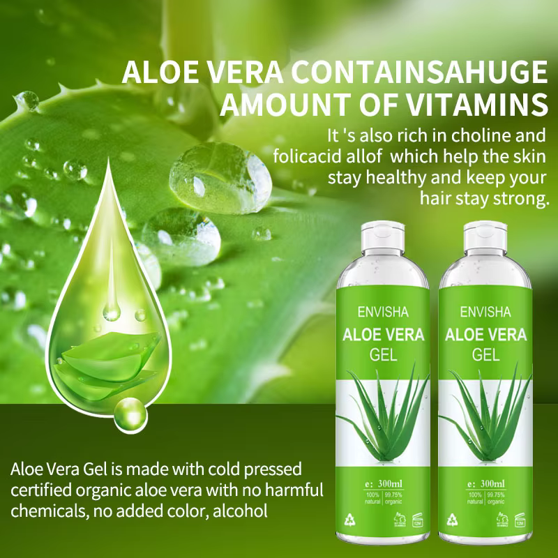 ENVISHA Gel d'aloe Vera apaisant hydratant acide hyaluronique traitement réparateur de coups de soleil soins de la peau crème pour le visage corps antiprurigineuse