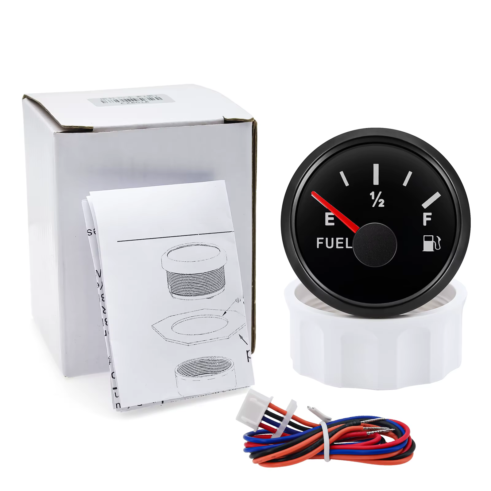  Jauge de niveau de carburant 0 ~ 190Ohm, rétro-éclairage 7 couleurs + capteur de niveau de réservoir d'huile de voiture 100mm-600mm, pointeur numérique automatique étanche, levier de carburant