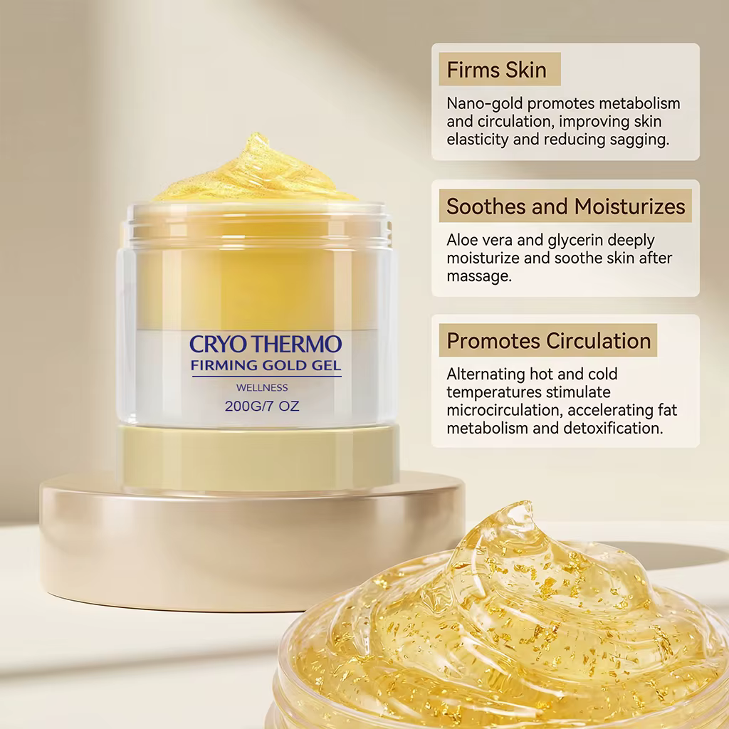 Gel Cryo Thermo Raffermissant Or pour le Traitement du Relâchement Cutané