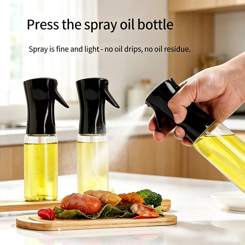Pulvérisateur d'huile d'olive 200/300/500 ml, bouteille d'huile portable, bouteille de recharge anti-fuite, idéal pour le barbecue, la salade, les accessoires de cuisine
