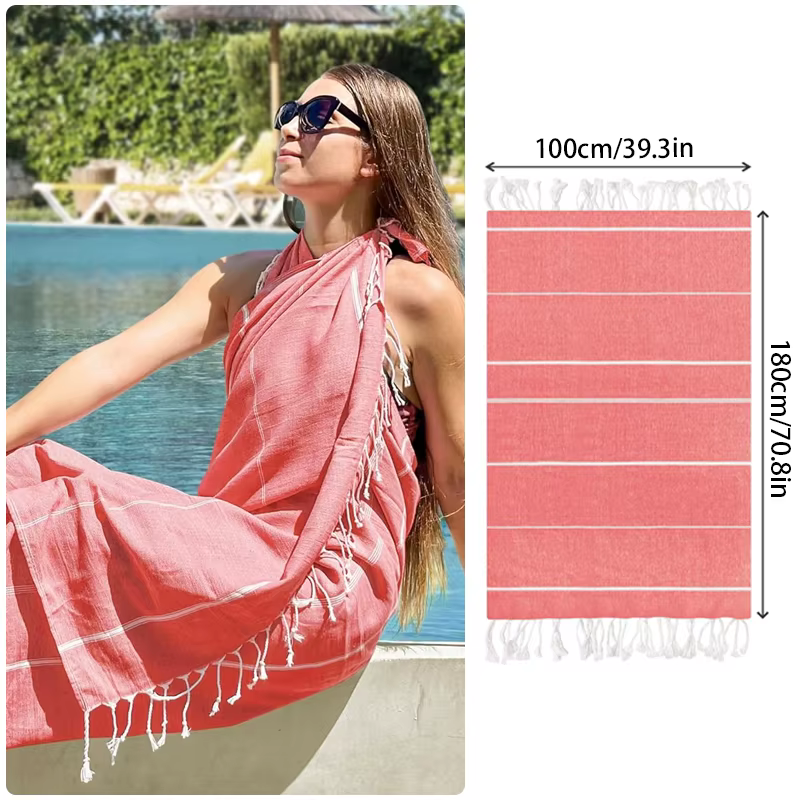 Serviette de Bain Turque à Rayures en Coton