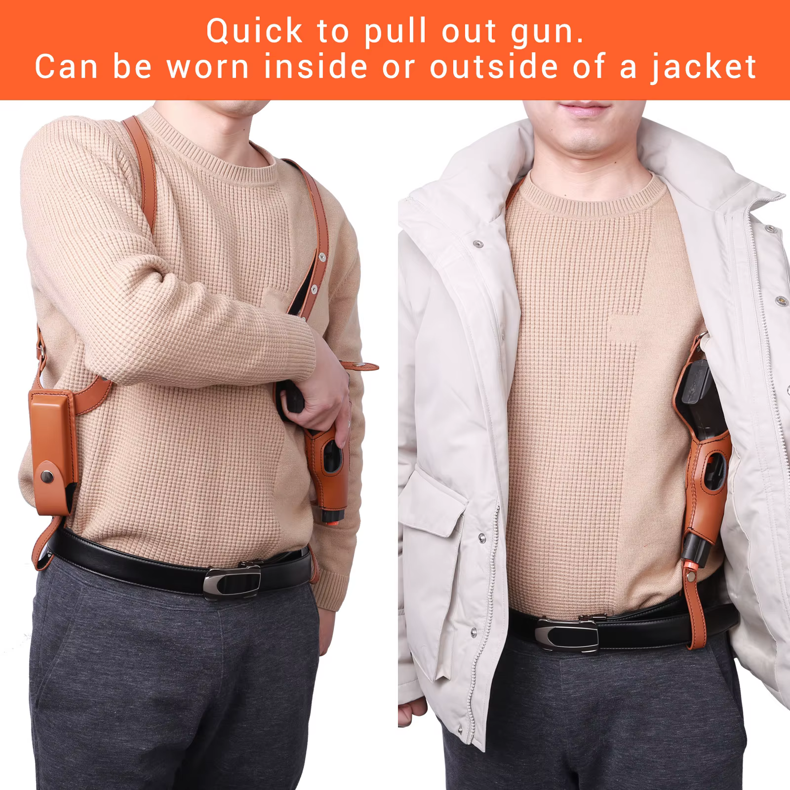 Étui en cuir pour holster sous le bras pour droitier G17 G19 G1-5